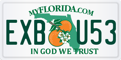 FL license plate EXBU53