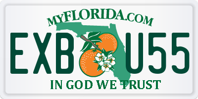FL license plate EXBU55