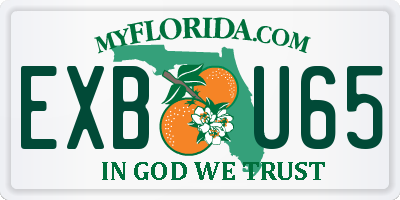 FL license plate EXBU65