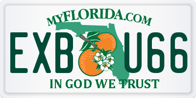 FL license plate EXBU66