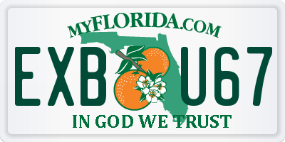 FL license plate EXBU67