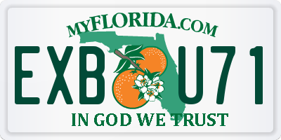 FL license plate EXBU71