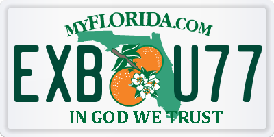 FL license plate EXBU77