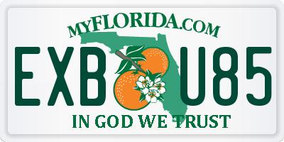 FL license plate EXBU85