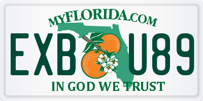 FL license plate EXBU89