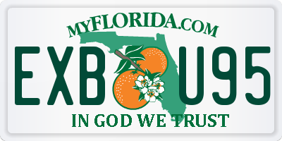 FL license plate EXBU95