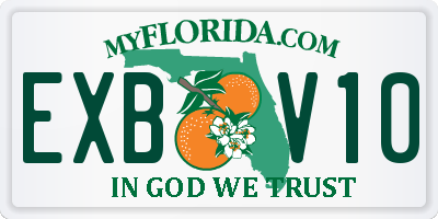 FL license plate EXBV10