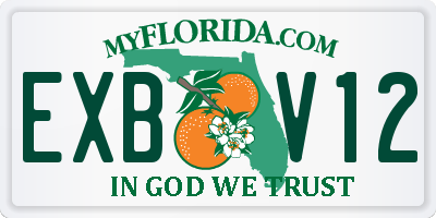 FL license plate EXBV12
