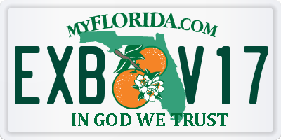 FL license plate EXBV17