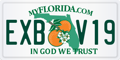 FL license plate EXBV19