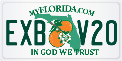 FL license plate EXBV20