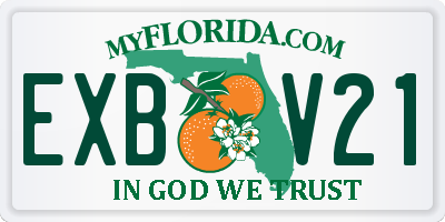 FL license plate EXBV21