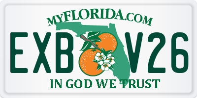 FL license plate EXBV26