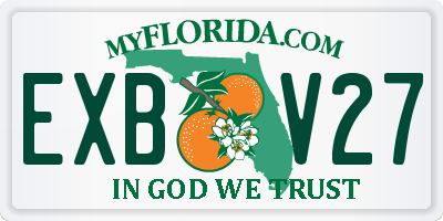 FL license plate EXBV27