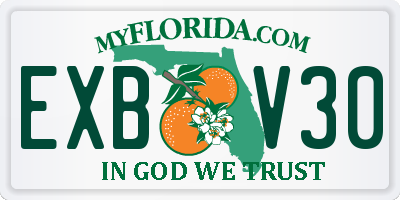 FL license plate EXBV30