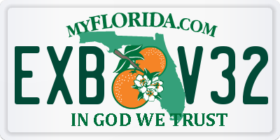 FL license plate EXBV32