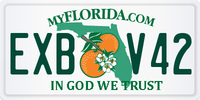 FL license plate EXBV42