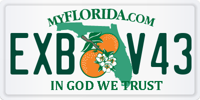 FL license plate EXBV43