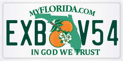 FL license plate EXBV54