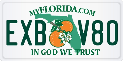 FL license plate EXBV80