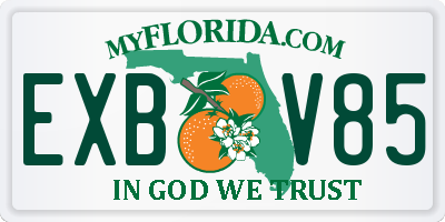 FL license plate EXBV85