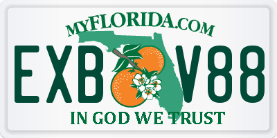 FL license plate EXBV88