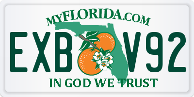 FL license plate EXBV92