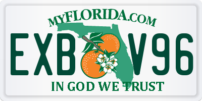 FL license plate EXBV96