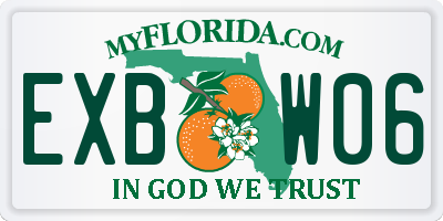 FL license plate EXBW06