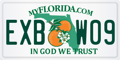 FL license plate EXBW09