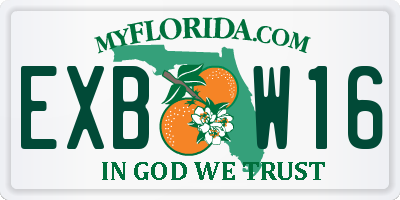 FL license plate EXBW16