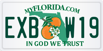 FL license plate EXBW19