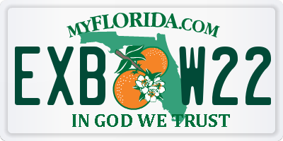 FL license plate EXBW22