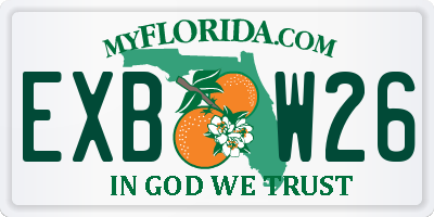 FL license plate EXBW26