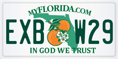 FL license plate EXBW29
