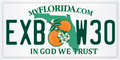 FL license plate EXBW30