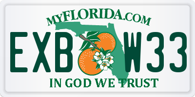 FL license plate EXBW33