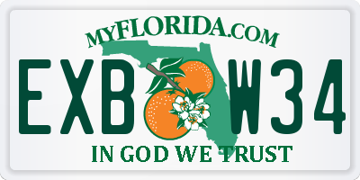 FL license plate EXBW34
