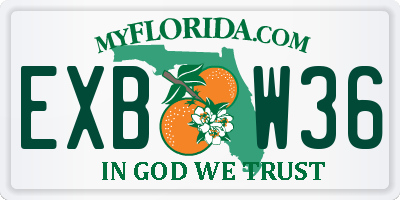 FL license plate EXBW36