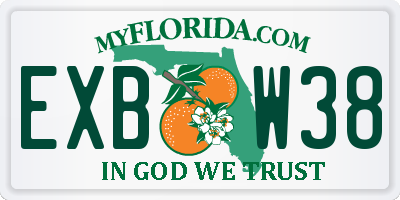 FL license plate EXBW38