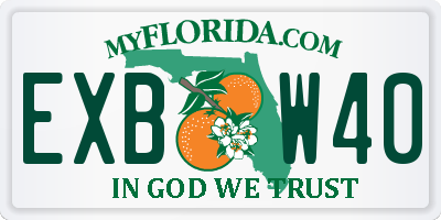 FL license plate EXBW40