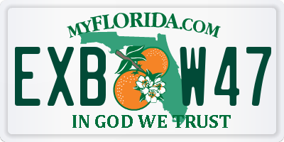 FL license plate EXBW47