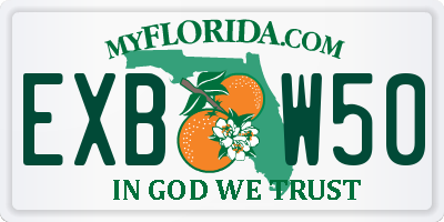 FL license plate EXBW50