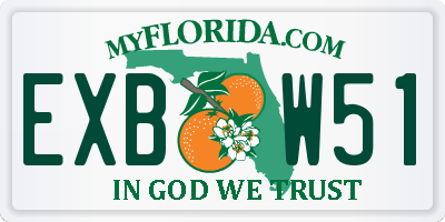 FL license plate EXBW51