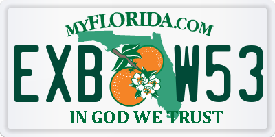 FL license plate EXBW53