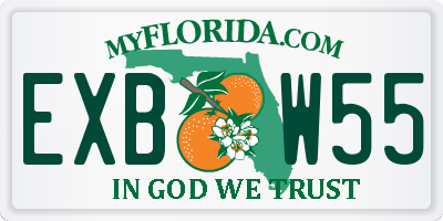 FL license plate EXBW55
