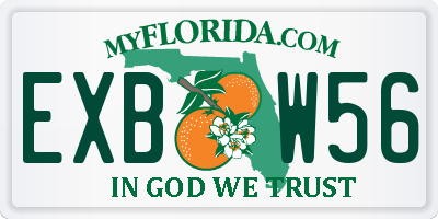 FL license plate EXBW56