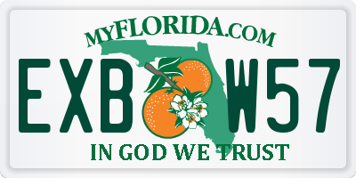 FL license plate EXBW57