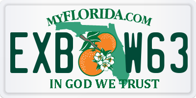 FL license plate EXBW63