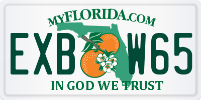 FL license plate EXBW65